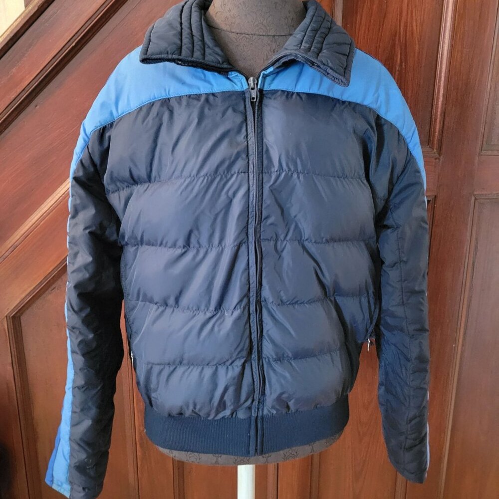 Vintage Roffe Mens Puffer Jacket Size L Blue & Black L